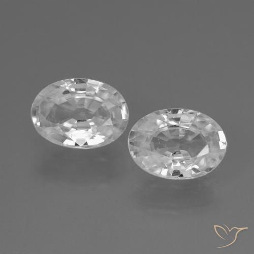 2.27ctw Natural Branco Zircão, oval, VVS