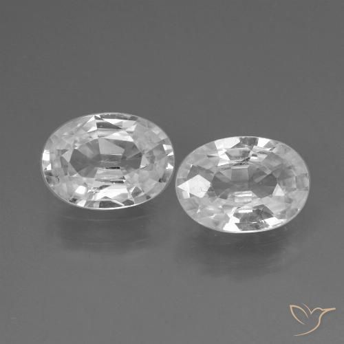 2.10ctw Natural Branco Zircão, oval, VVS-VS