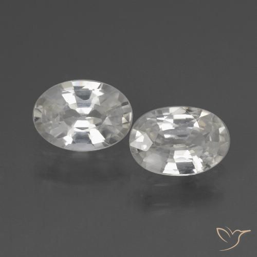 2.12ctw Natural Branco Zircão, oval, VVS-VS