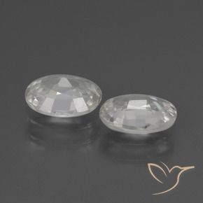 Pedras preciosas de Zircão Branco natural de 2.12 ct, oval, VVS-VS