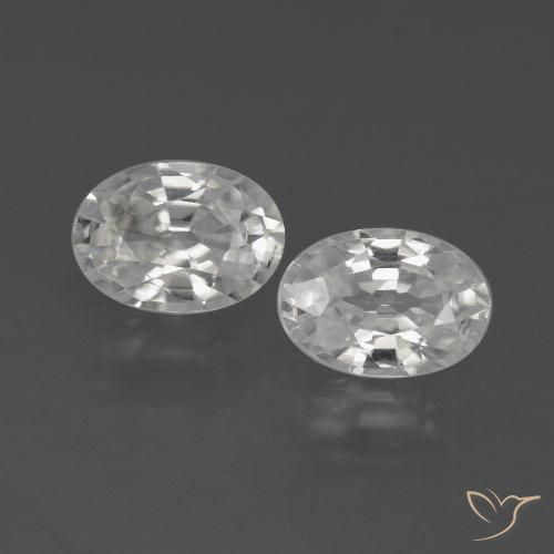 2.22ctw Natural Branco Zircão, oval, VVS-VS