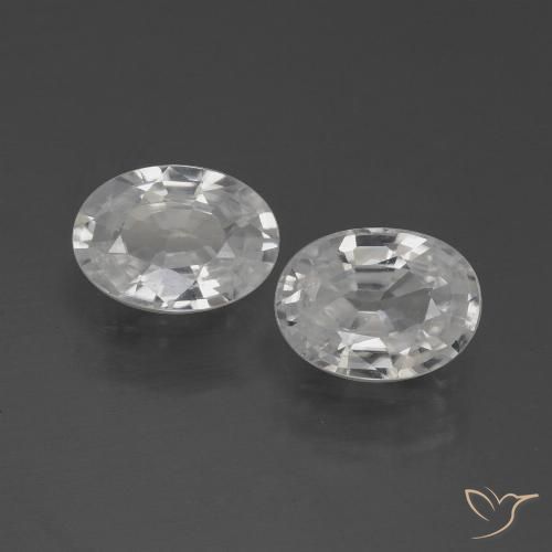 2.09ctw Natural Branco Zircão, oval, VVS-VS