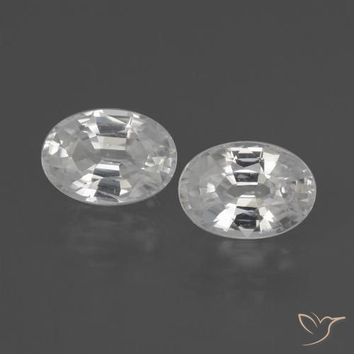 2.52ctw Natural Branco Zircão, oval, VS