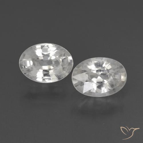 2.19ctw Natural Branco Zircão, oval, VS