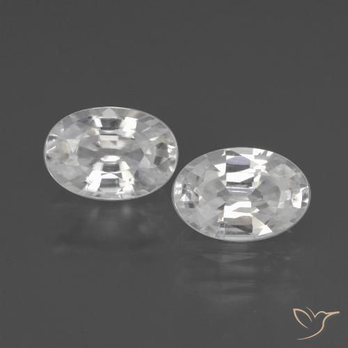 2.28ctw Natural Branco Zircão, oval, VVS