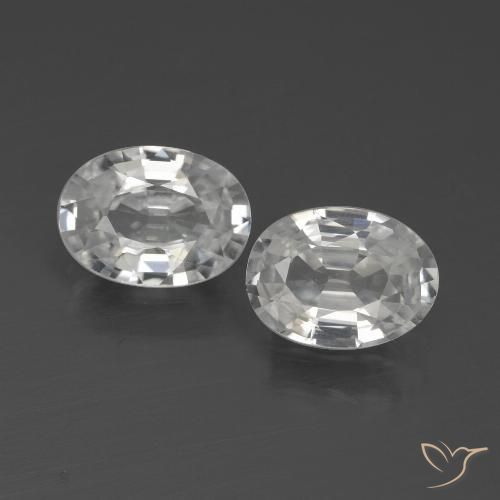 2.13ctw Natural Branco Zircão, oval, VVS-VS