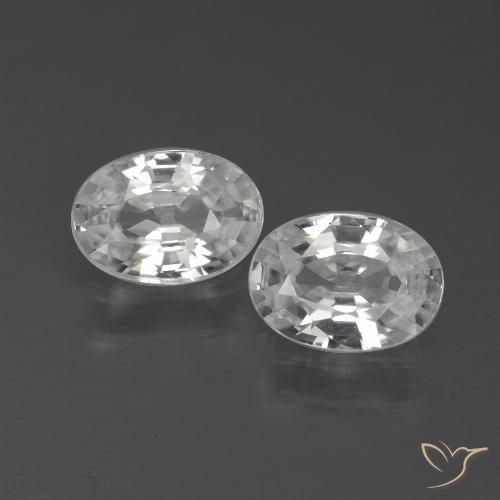 2.16ctw Natural Branco Zircão, oval, VVS