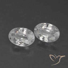 Pedras preciosas de Zircão Branco natural de 2.16 ct, oval, VVS