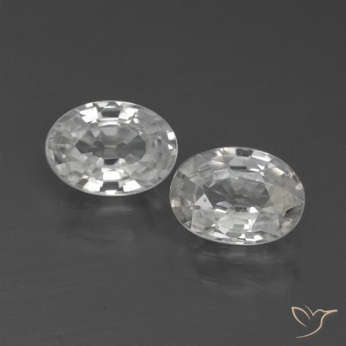 2.37ctw Natural Branco Zircão, oval, VS