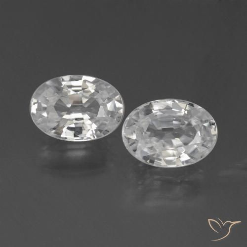2.35ctw Natural Branco Zircão, oval, VVS-VS