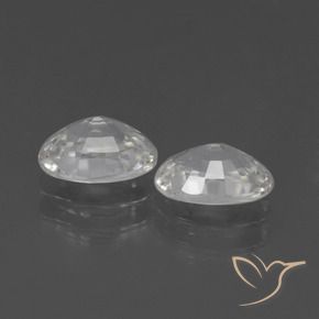 Pedras preciosas de Zircão Branco natural de 2.41 ct, oval, VVS