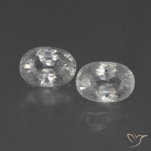 2.74ctw Natural Branco Zircão, oval, VS
