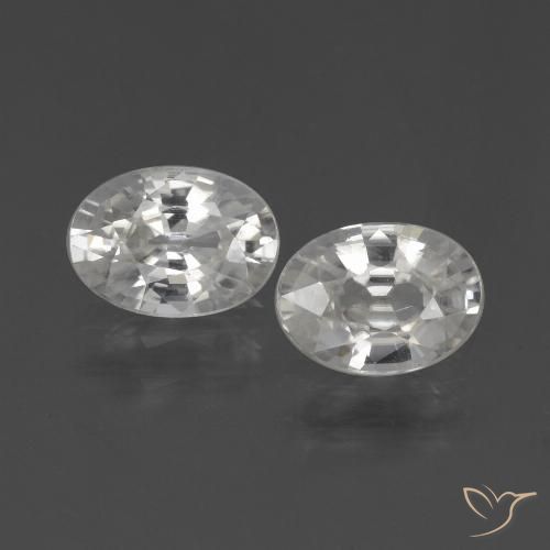 2.27ctw Natural Branco Zircão, oval, VS