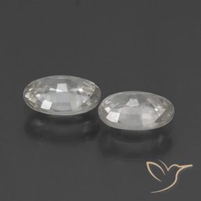 Pedras preciosas de Zircão branco quente natural de 2.17 ct, oval, VVS-VS
