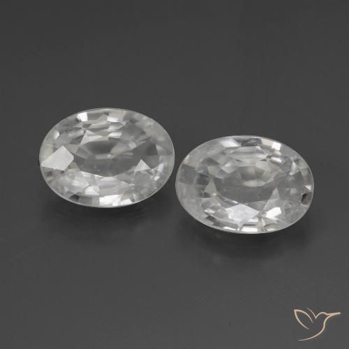 2.09ctw Natural Branco Zircão, oval, VS