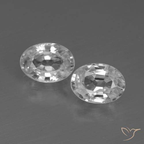 2.36ctw Natural Branco claro Zircão, oval, VVS-VS