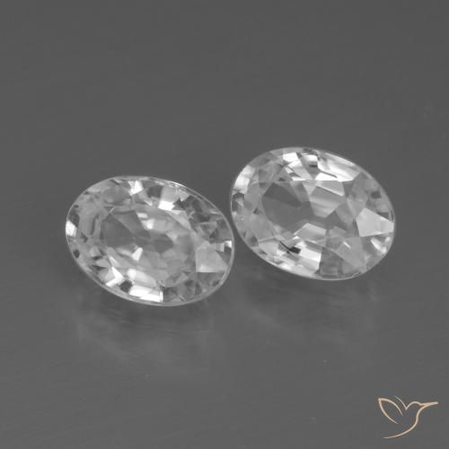 Pedras preciosas de Zircão Branco claro natural de 2.36 ct, oval, VVS-VS