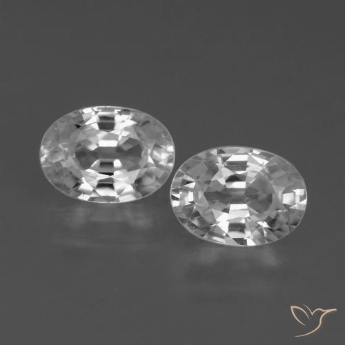 2.69ctw Natural Branco Zircão, oval, VVS