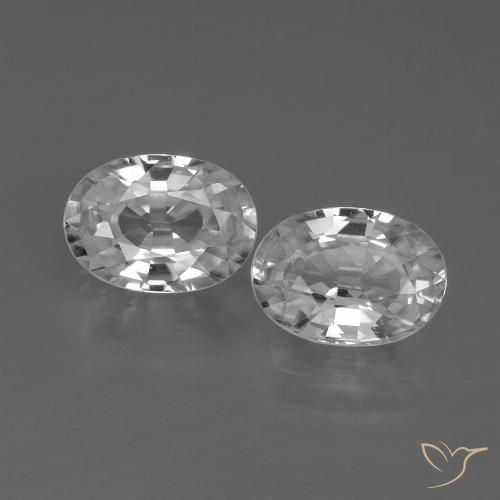 2.57ctw Natural Branco Zircão, oval, VVS