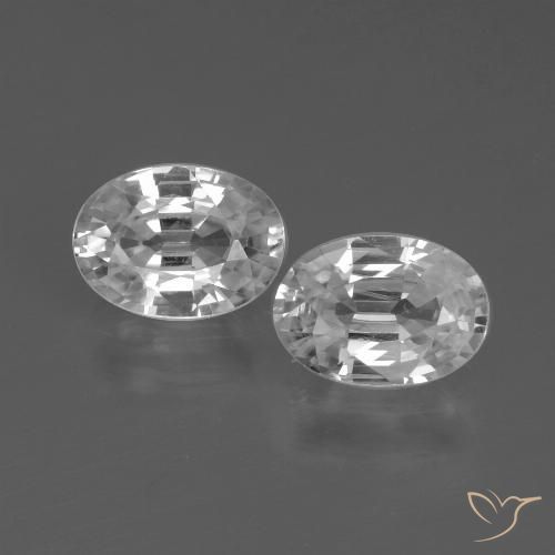 2.33ctw Natural Branco Zircão, oval, VVS