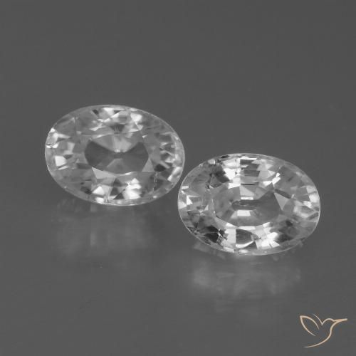 2.88ctw Natural Branco Zircão, oval, VS