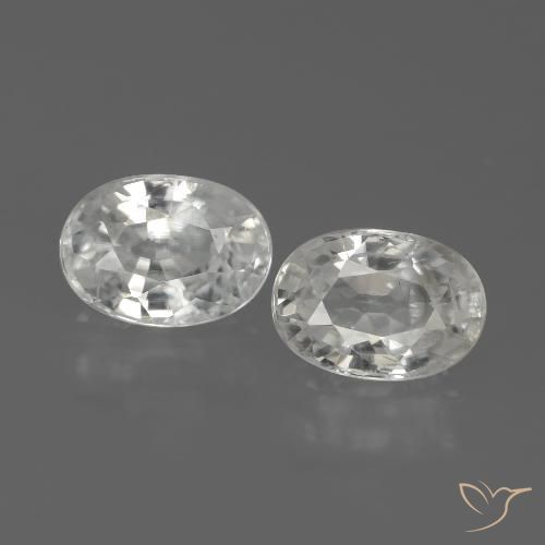 2.65ctw Natural Branco Zircão, oval, VS