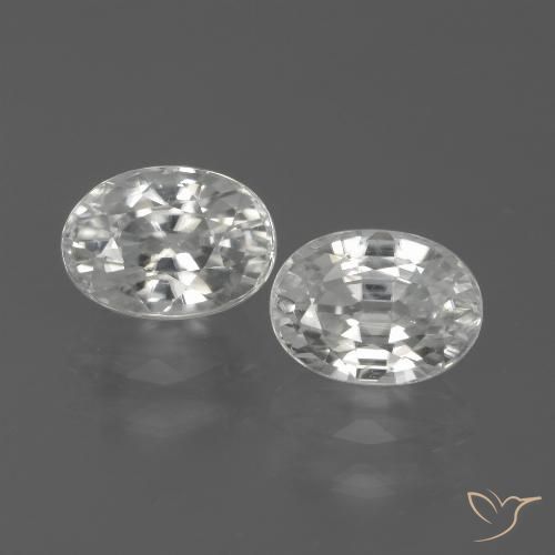 3.19ctw Natural Branco Zircão, oval, VS
