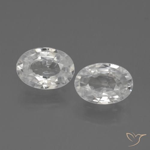 2.20ctw Natural Branco Zircão, oval, VS