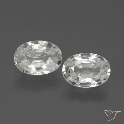 2.29ctw Natural Branco Zircão, oval, VVS