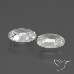 Pedras preciosas de Zircão Branco natural de 2.29 ct, oval, VVS
