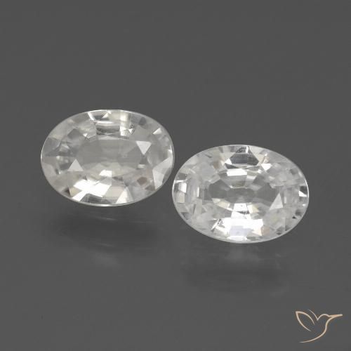 2.12ctw Natural Branco Zircão, oval, VVS-VS