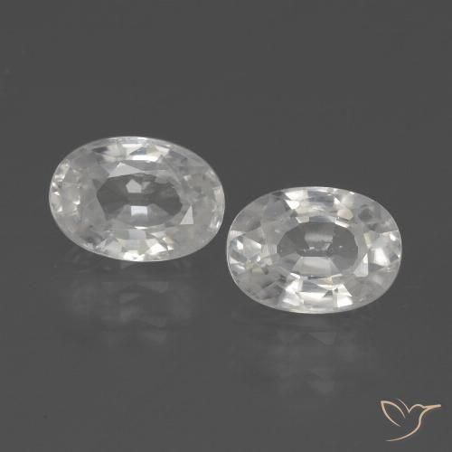 2.58ctw Natural Branco Zircão, oval, VS