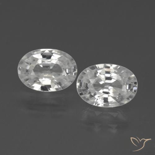 2.34ctw Natural Branco Zircão, oval, VVS