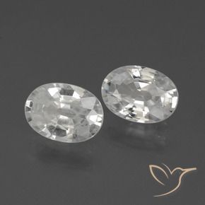 Pedras preciosas de Zircão Branco natural de 2.29 ct, oval, VVS