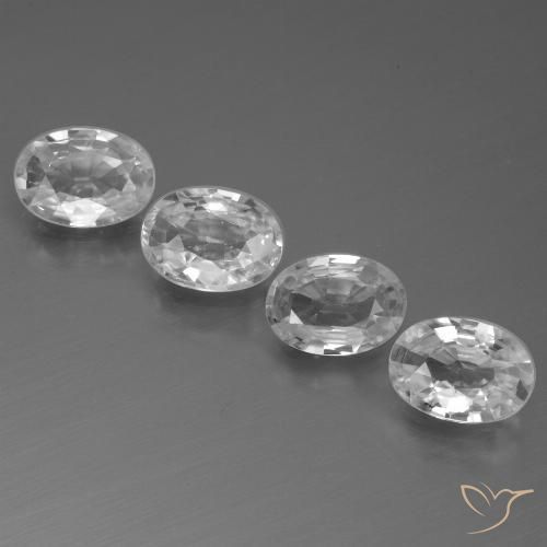 4.16ctw Natural Branco Zircão, oval, VVS