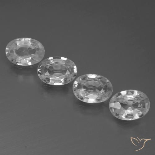 4.04ctw Natural Branco claro Zircão, oval, VVS-VS