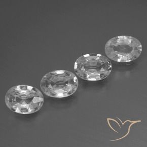 Pedras preciosas de Zircão Branco claro natural de 4.04 ct, oval, VVS-VS