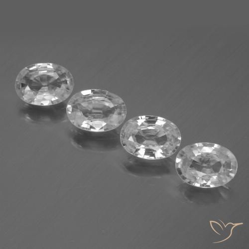 4.34ctw Natural Branco Zircão, oval, VVS-VS