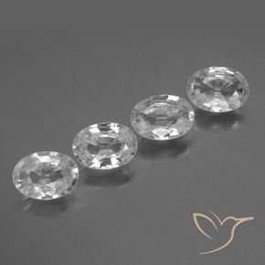 Pedras preciosas de Zircão Branco natural de 4.34 ct, oval, VVS-VS