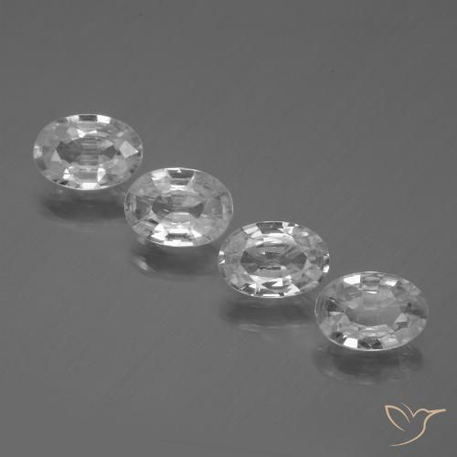 4.08ctw Natural Branco Zircão, oval, VVS-VS