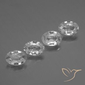 Pedras preciosas de Zircão Branco natural de 4.08 ct, oval, VVS-VS