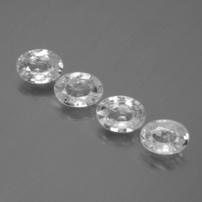 Pedras preciosas de zircão branco natural de 3,73 ct, corte oval, VS