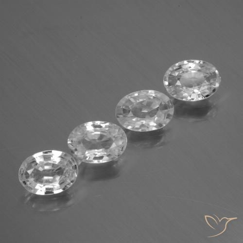 4.06ctw Natural Branco Zircão, oval, VVS-VS