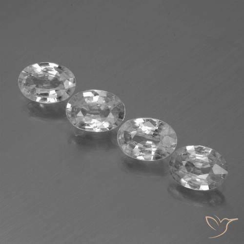 4.06ctw Natural Branco Zircão, oval, VS