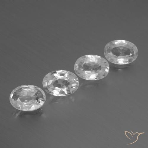 3.98ctw Natural Branco claro Zircão, oval, VS