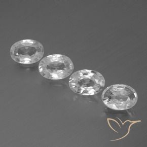 Pedras preciosas de Zircão Branco claro natural de 3.98 ct, oval, VS
