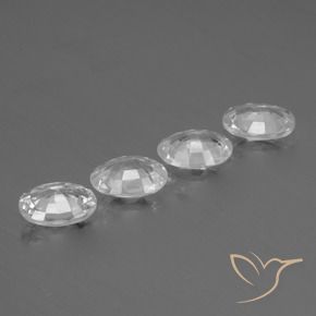 Pedras preciosas de Zircão Branco claro natural de 3.98 ct, oval, VS