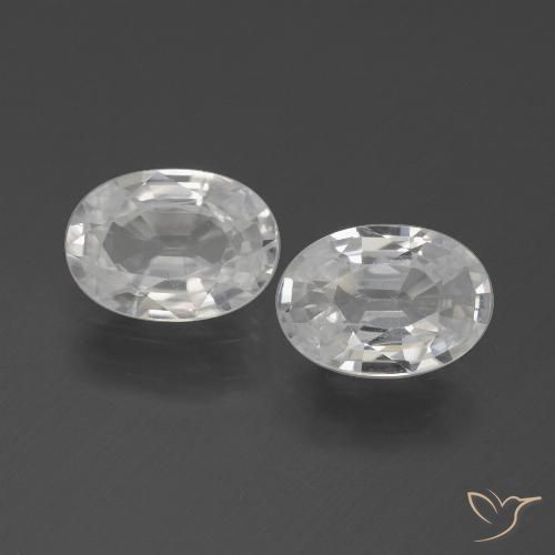 2.07ctw Natural Branco Zircão, oval, VVS