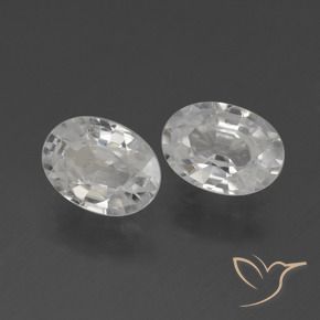 Pedras preciosas de Zircão Branco natural de 2.46 ct, oval, VVS
