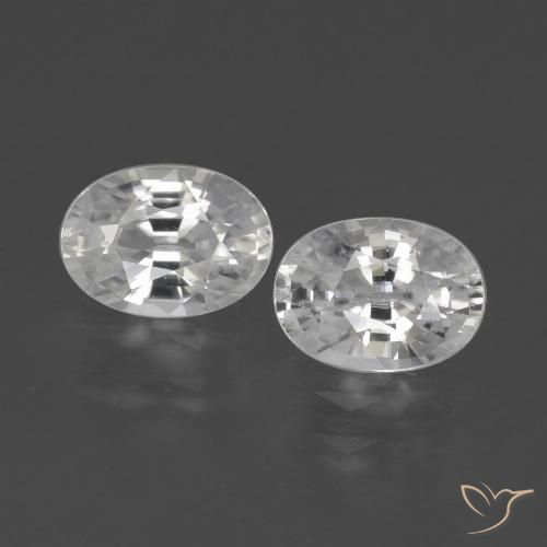 2.65ctw Natural Branco Zircão, oval, VS